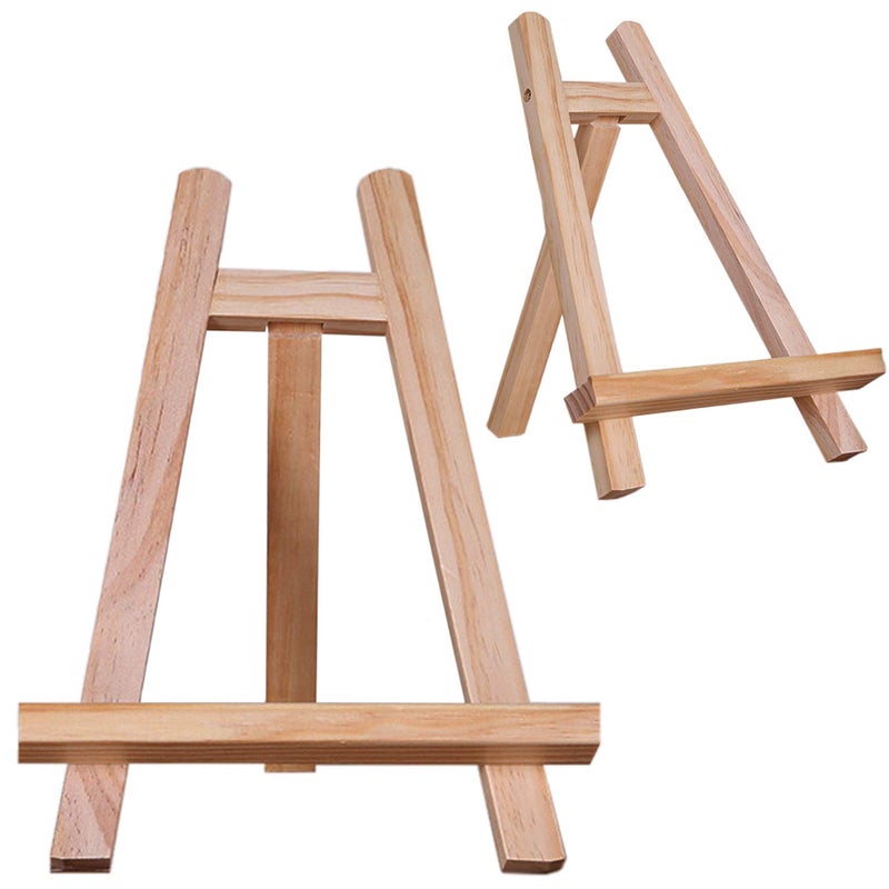 DSHE Small Tabletop Display Stand 8 inch Wooden Table Top A-Frame Artist Easel Canvas Photo Picture Sign Holder Stand - Image 1